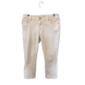 LOFT Women's White Curvy Kick Crop Jeans 29/8
